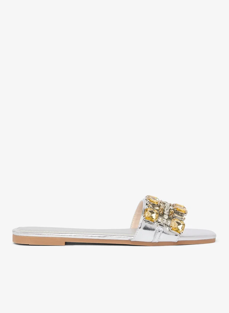 Khizana Jewel Detail Embellished Flat Sandals