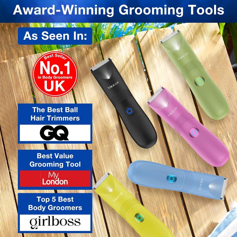 VIKICON Unisex Hair Trimmer - Cordless Electric Razor for Men and Women, Waterproof, Adjustable Length Guards, LED Light, Removable Blade Heads, 60-Minute Continuous Shaving - Image 2