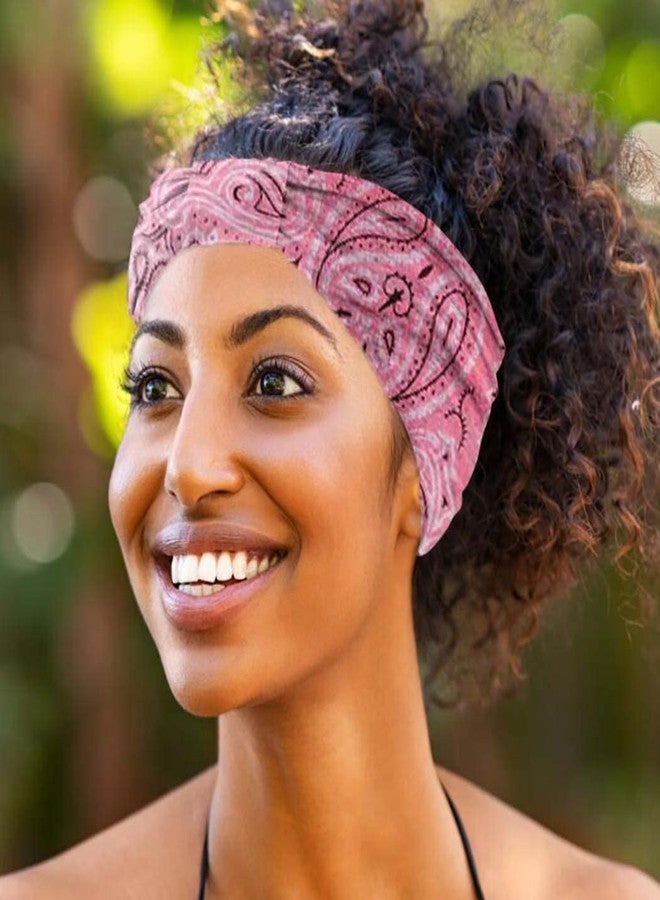 CAKURE Boho Headbands Wide Turban Knotted Head Bands African Head Wraps Yoga Hairbands Hair Scarf Elastic Hair Accessories for Women and Girls Pack of 3 (Set-2b) - Image 5