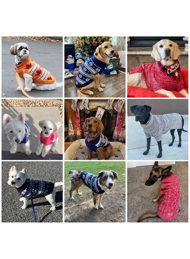 KOOLTAIL Cable Knit Dog Sweater Turtleneck, Warm & Comfortable Dog Cold Weather Clothes with Snowflake Pattern, Classic Knitwear Dog Winter Coat Outfits for Small Medium Large Dogs (Grey M) - Image 2