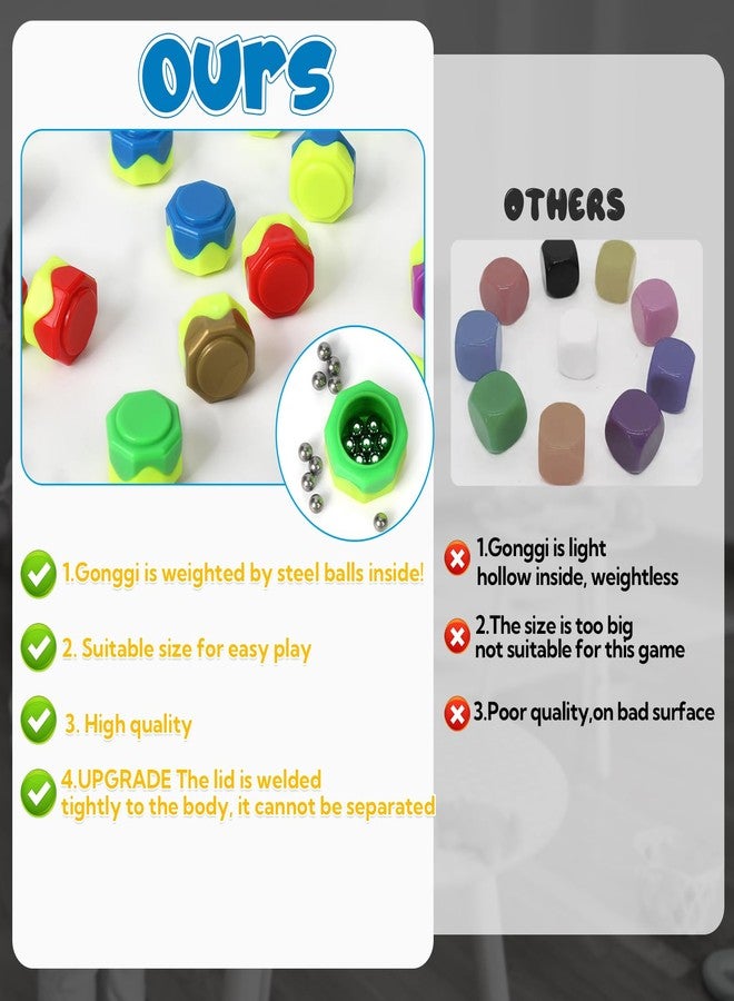 VZZNN 30 Pcs Weighted Design Gonggi Game Set with Steel Balls,Korean Traditional Game for Retro Gaming Fans,Gongii Gogi Goongi Gangi Pack,Stone Catching Game for Stress-Relief, Family Fun - Image 2