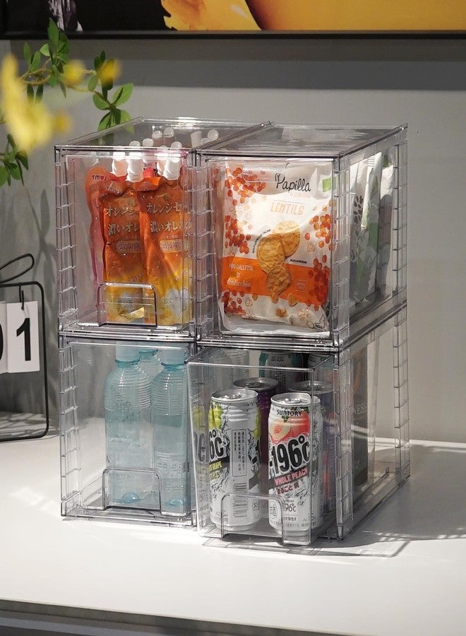 Zero Zoo 1Pack Large Stackable Kitchen Storage Drawers, Clear Foods Organizer Bins with Handles, Easily Assemble for Bathroom, Kitchen, Pantry, Cabinet, Closet(XL-Down Handle) - Image 5