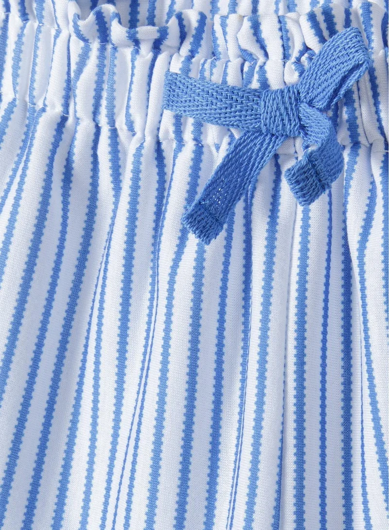 MINOTI Girls Shorts with Stripe Print and Bow Waistband Detail
