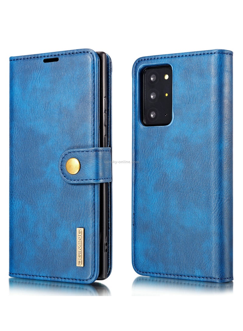 DGMING CaseMe Samsung Galaxy Note 20 Ultra 5G DG.MING Crazy Horse Texture Detachable Magnetic Leather Case - Blue - Image 1