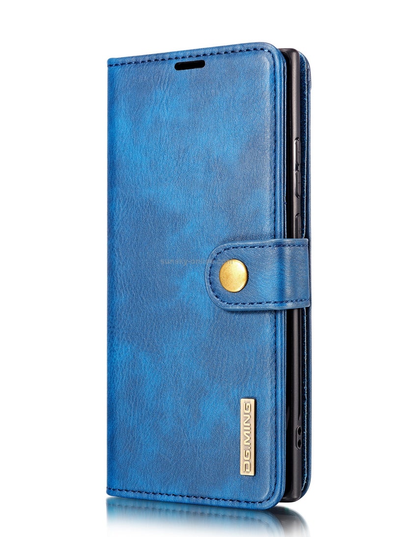 DGMING CaseMe Samsung Galaxy Note 20 Ultra 5G DG.MING Crazy Horse Texture Detachable Magnetic Leather Case - Blue - Image 2