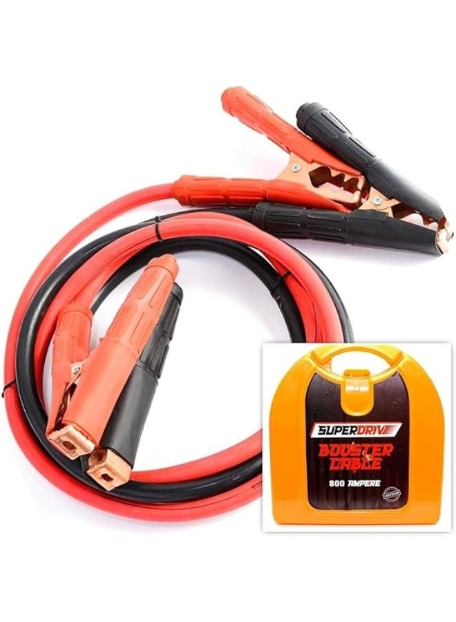 SUPERDRIVE 800 Amp Car Battery Cables to jumpstart a dead and weak battery with Orange plastic box - Image 1