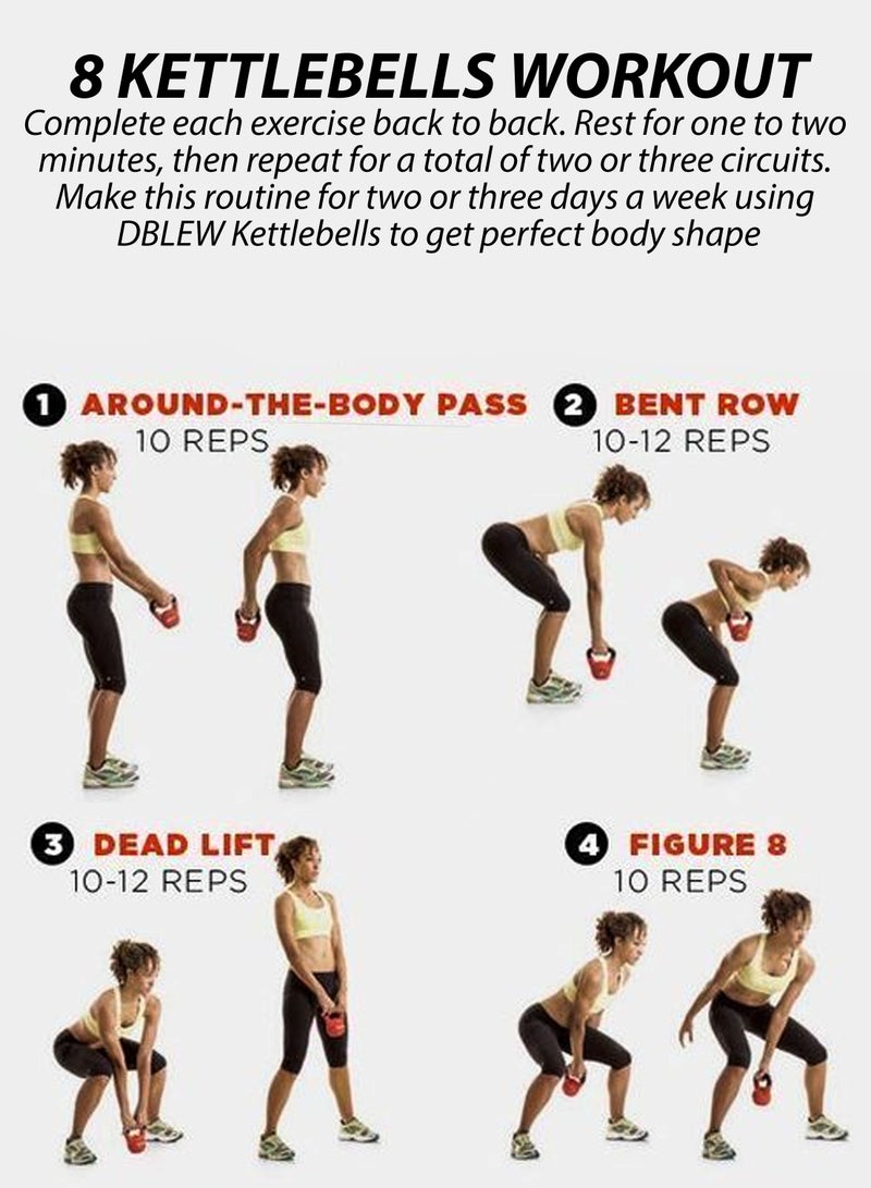 دي بلو أداة تدريب القوة بوزن 6 كيلوغرام: كيتلبيل دمبيل بريميوم مثالية لتشكيل الجسم بالكامل وتعزيز اللياقة البدنية، مثالية لتمارين الرفع والسكوات في المنزل وفي الهواء الطلق - Image 5