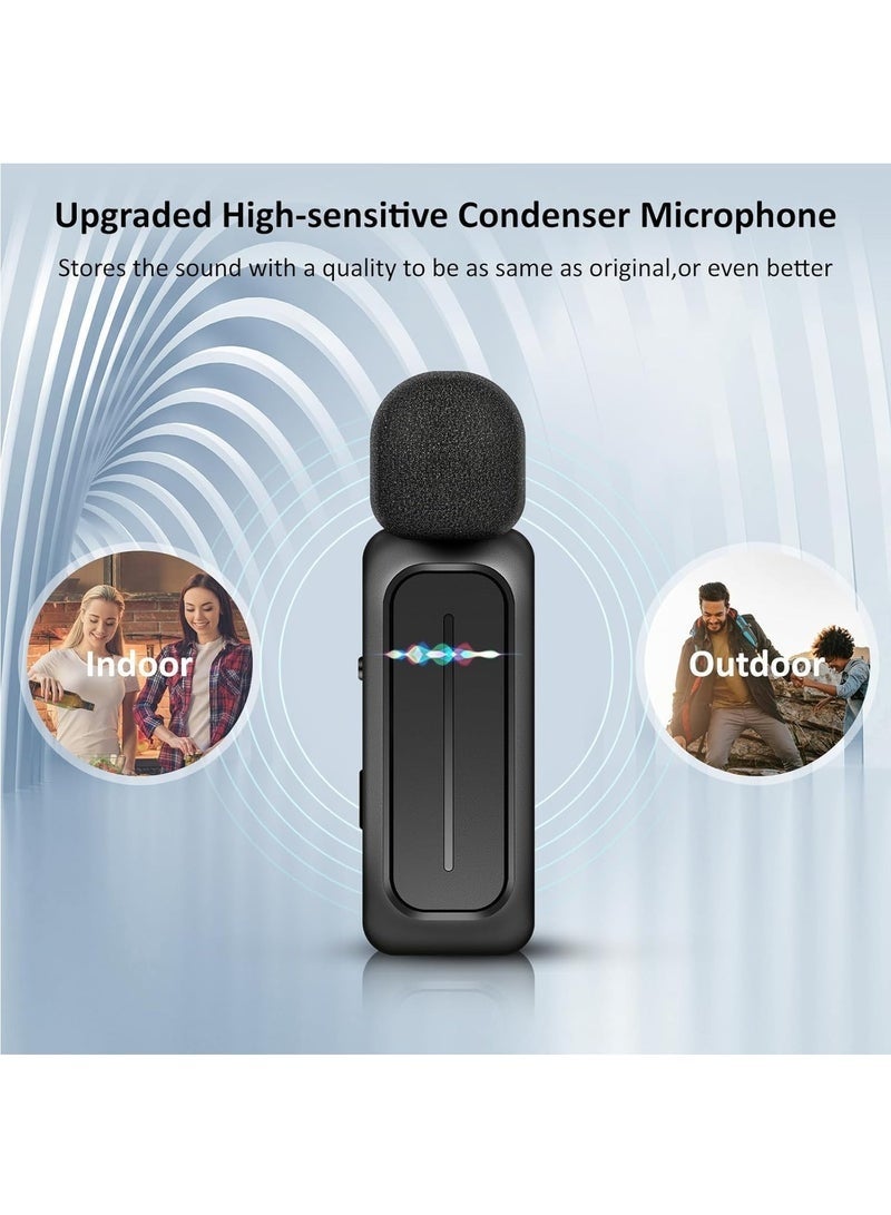 2 جهاز كمبيوتر شخصي ميكروفون لافالير لاسلكي لآيفون آيباد أندرويد مع حالة الشحن 7H كليب على ميكروفون لابل لاسلكي لتسجيل الفيديو Vlogging ، يوتيوب ، مقابلة ، 3 وضع Denoise - Image 4