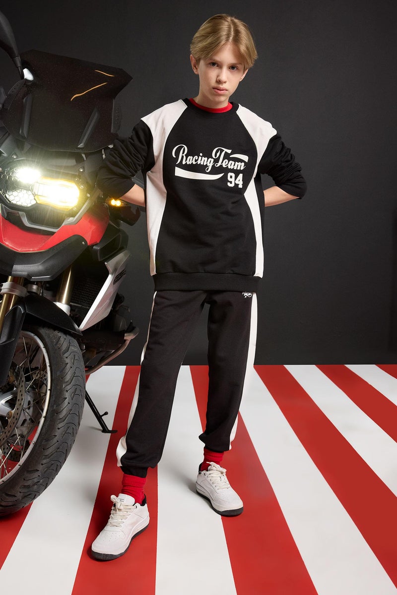 DeFacto Black Boy Boy Elastic Waist Printed Jogger Sweatpants Casual - Image 1