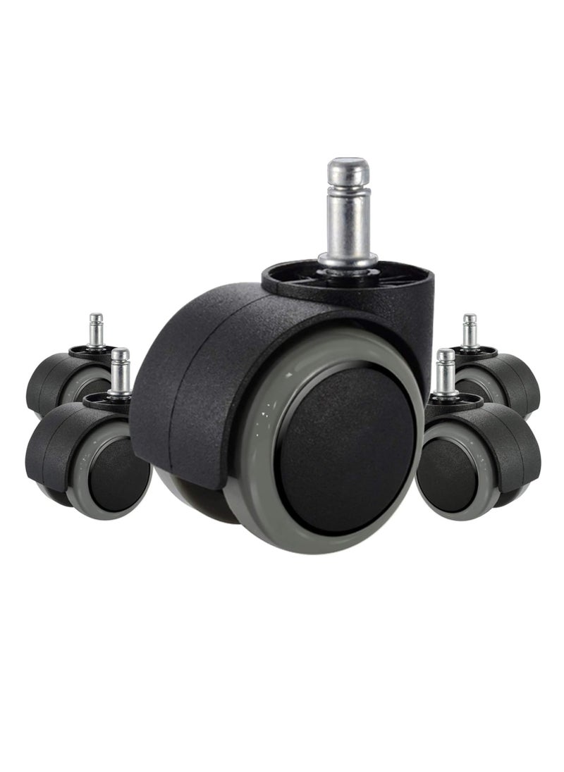 Daytoyz - Office Chair Wheels Replacement for IKEA Chairs, 10mm Stem (Set of 5), 2" Heavy Duty Swivel Polyurethane Casters for IKEA Chair Furniture Accessories, Protection for Hardwood Floors Carpet - Image 1