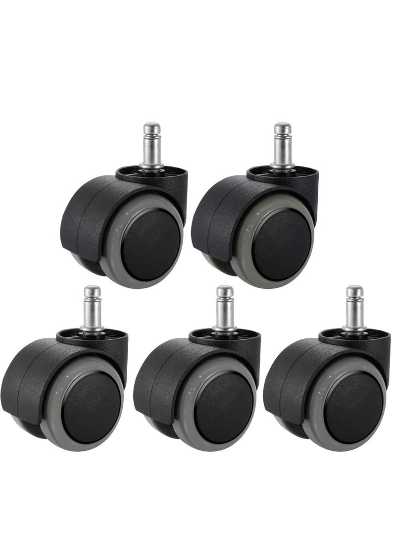 Daytoyz - Office Chair Wheels Replacement for IKEA Chairs, 10mm Stem (Set of 5), 2" Heavy Duty Swivel Polyurethane Casters for IKEA Chair Furniture Accessories, Protection for Hardwood Floors Carpet - Image 1