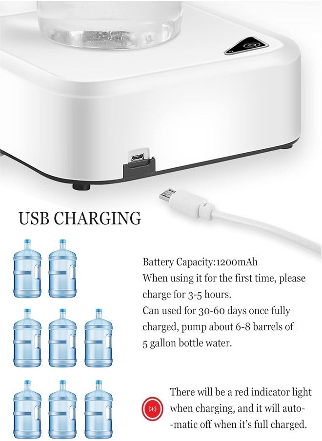 ZEESQUARE - Water Dispenser Pump Electric Water Gallon Pump 1200mah USB Automatic Water Bottle Pump Dispenser - Image 1