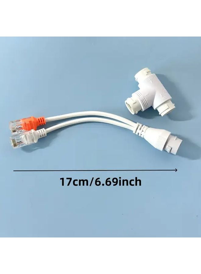 3 Sets White POE Combiner Splitter Cable RJ45 Injector Adapters for IP Camera - Image 4