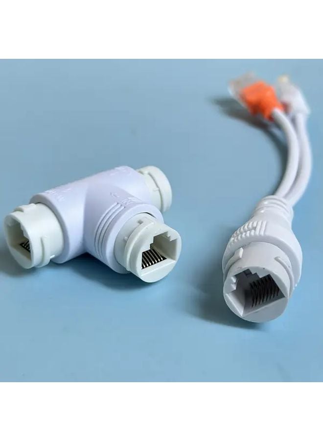 3 Sets White POE Combiner Splitter Cable RJ45 Injector Adapters for IP Camera - Image 5