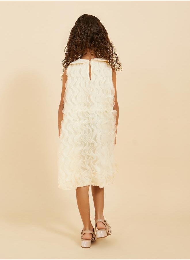 Styli Textured Mesh Sleeveless Dress  - Image 5
