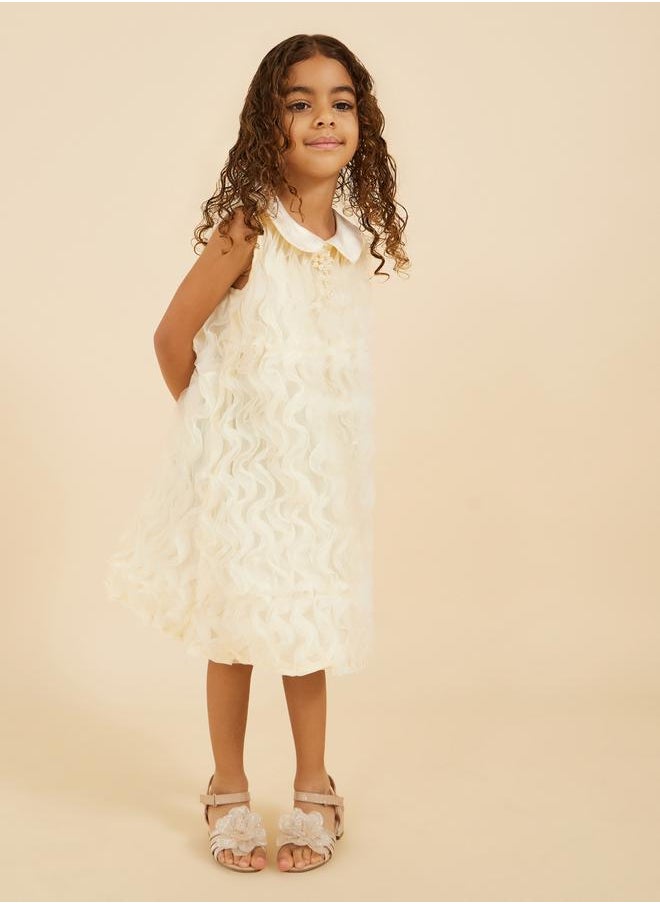 Styli Textured Mesh Sleeveless Dress  - Image 1