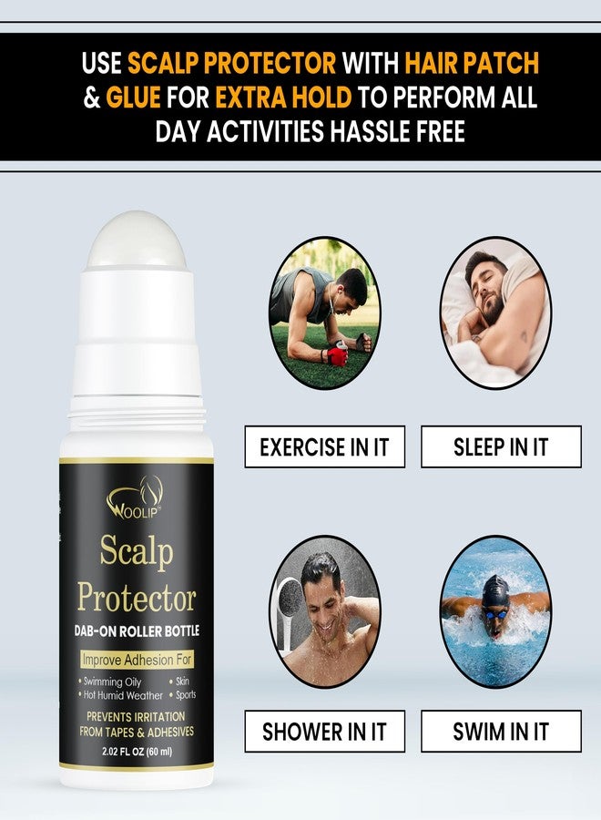 Woolip Scalp Protector Dab-On Roller Bottle Lotion - Reduces Irritation from Hair Patch Tape & Wig Adhesive | Anti-Itching, Hygienic Formula | Improves Adhesion & Scalp Comfort (60ml) - Image 4