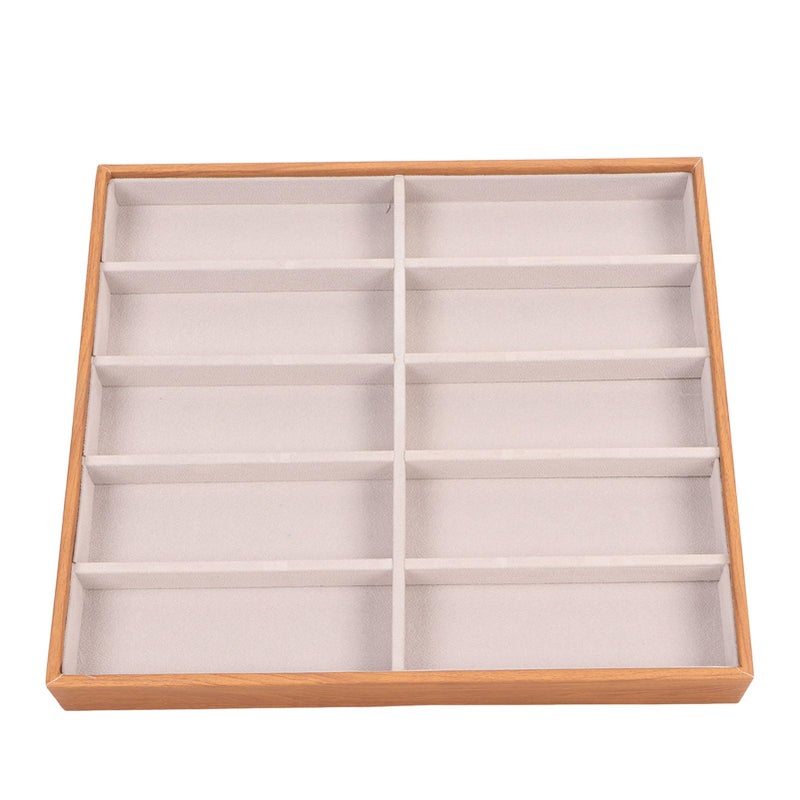 10 Grids Sunglasses Storage Box Portable Eyeglasses Organizer With PU Leather And Solid Wood Material - Image 2