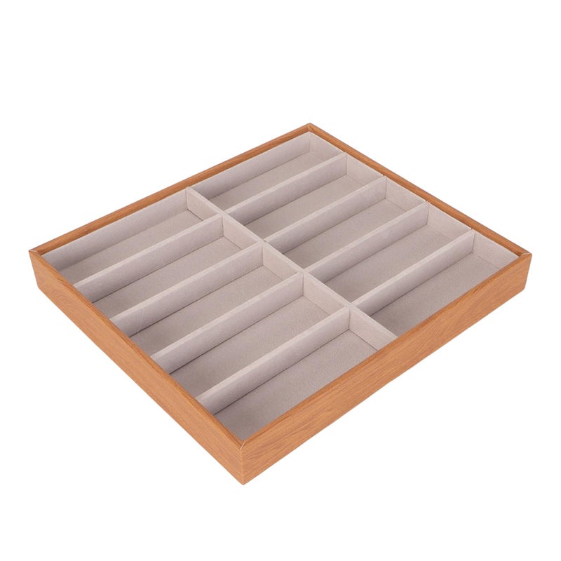 10 Grids Sunglasses Storage Box Portable Eyeglasses Organizer With PU Leather And Solid Wood Material - Image 4