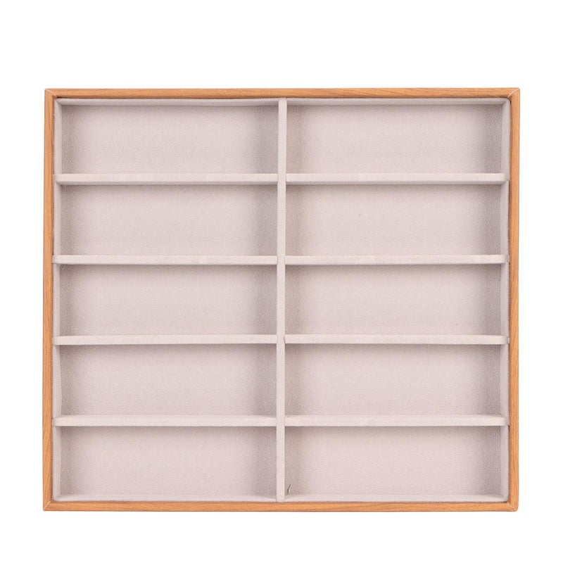 10 Grids Sunglasses Storage Box Portable Eyeglasses Organizer With PU Leather And Solid Wood Material - Image 3