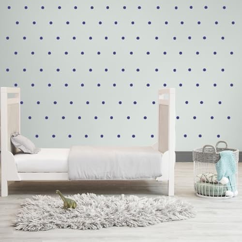 BugyBagy Dark Blue Polka Dot Wall Decals – Not Stickers – 1 Inch Removable Vinyl Circles (100 pcs) – Safe on Walls & Paint – Easy Peel & Stick – Premium Decor by BUGYBAGY - Image 3