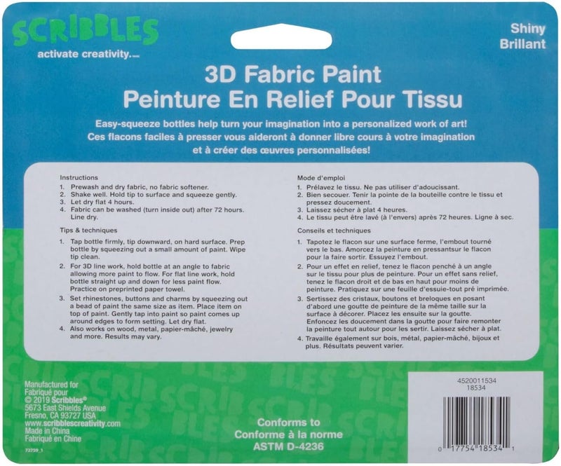 Scribbles Fabric Paint 6 Fl Oz Pack of 1 Shiny - Image 2