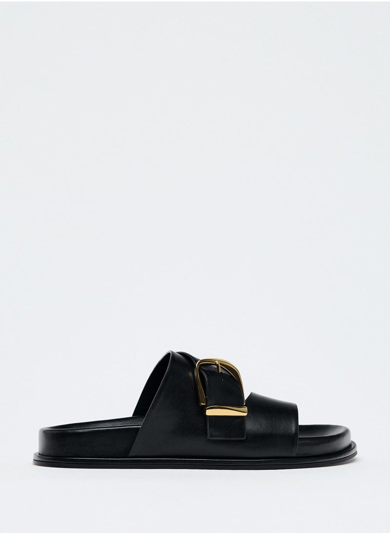 Zara Buckled flat sandals  - Image 1