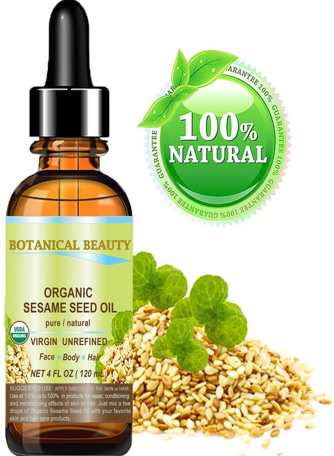 Botanical Beauty Organic SESAME SEED OIL 100% Pure Natural Virgin Unrefined Undiluted Cold Pressed Carrier Oil for Face, Skin, Body, Hair, Massage, Nails. 4 Fl. oz - 120 ml - Image 2