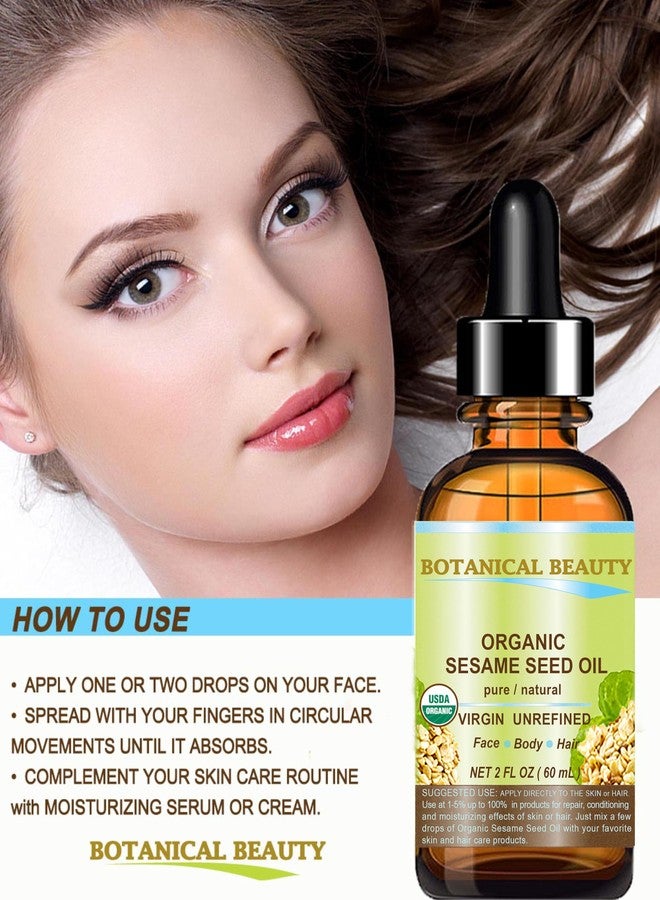 Botanical Beauty Organic SESAME SEED OIL 100% Pure Natural Virgin Unrefined Undiluted Cold Pressed Carrier Oil for Face, Skin, Body, Hair, Massage, Nails. 4 Fl. oz - 120 ml - Image 3