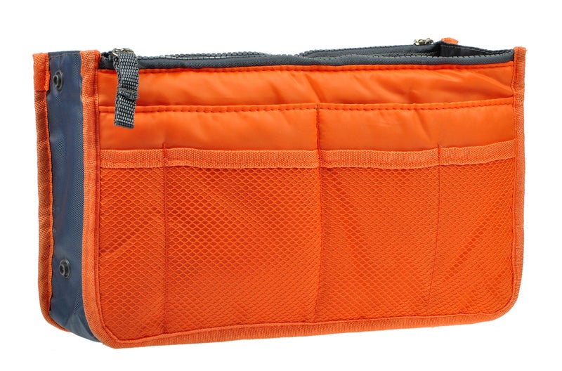 Vercord Purse Organizer Insert for Handbags Bag Organizers Inside Tote Pocketbook Women Nurse Nylon 13 Pockets Orange Medium - Image 2