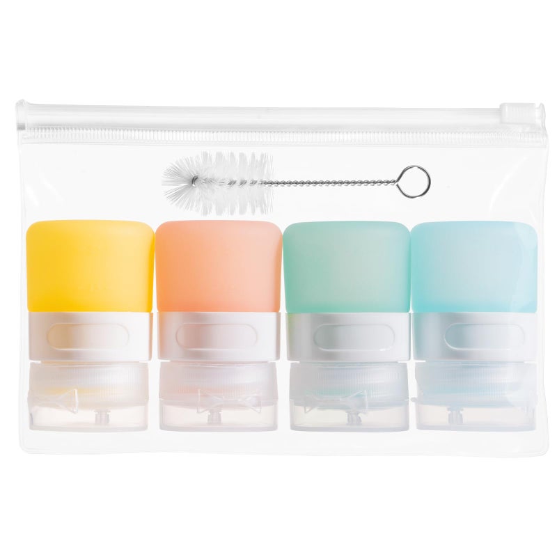 Micebay Condiment Squeeze Bottles For Sauces  1-Oz Mini Silicone Salad Dressing Container To Go With Reusable Sandwich Bag  Leakproof Ketchup Bottle For Bento Lunch Box  4 Pack  Candies - Image 1