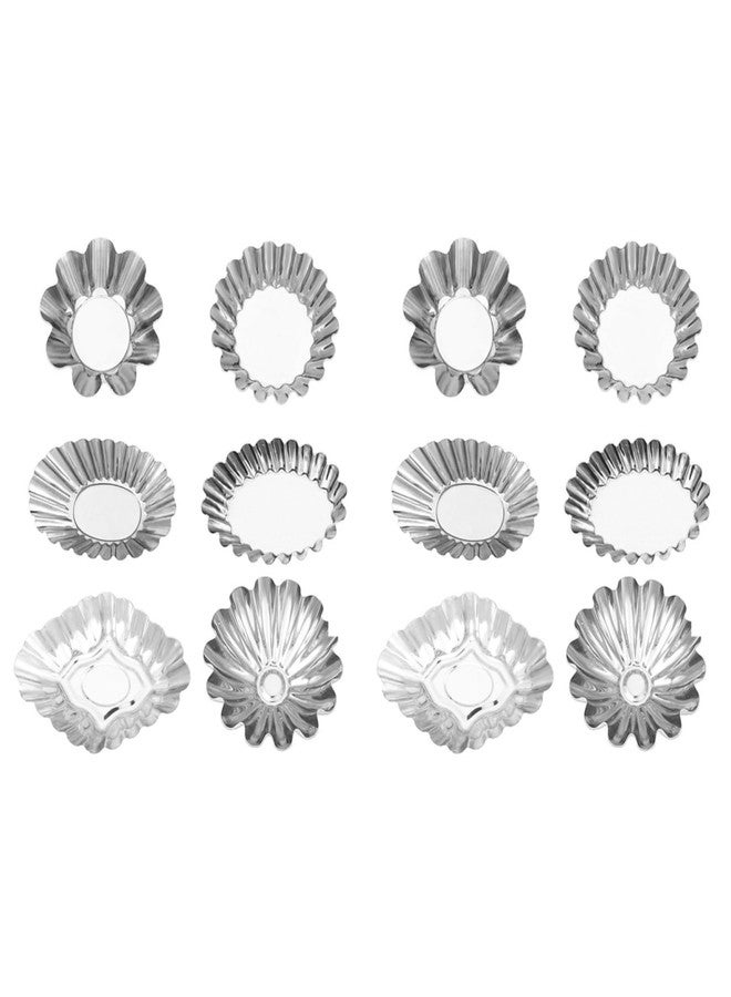 Hemoton 12Pcs Stainless Steel Egg Tart Molds 2.40X2.40X1.81In Mini Tartlet Baking Pans for Pies Cheesecakes Cupcakes Multi-Function Kitchen Bakeware - Image 1