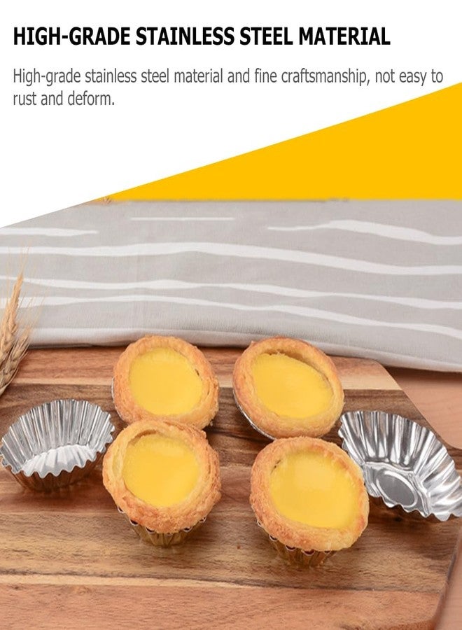 Hemoton 12Pcs Stainless Steel Egg Tart Molds 2.40X2.40X1.81In Mini Tartlet Baking Pans for Pies Cheesecakes Cupcakes Multi-Function Kitchen Bakeware - Image 5