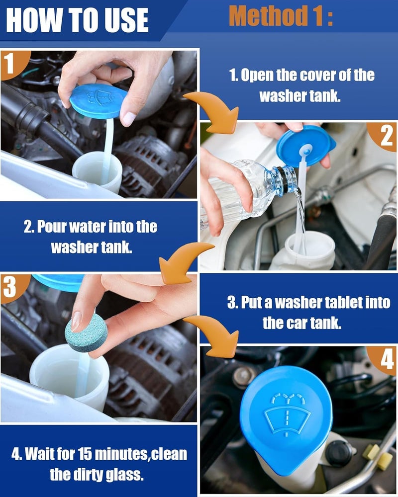 TEKCOOL Concentrated Automotive Glass Wiper Cleaning Tablets, Car Windshield Washer Solid Tablets, Glass Cleaner Tablets (Pack of 20), - Image 5