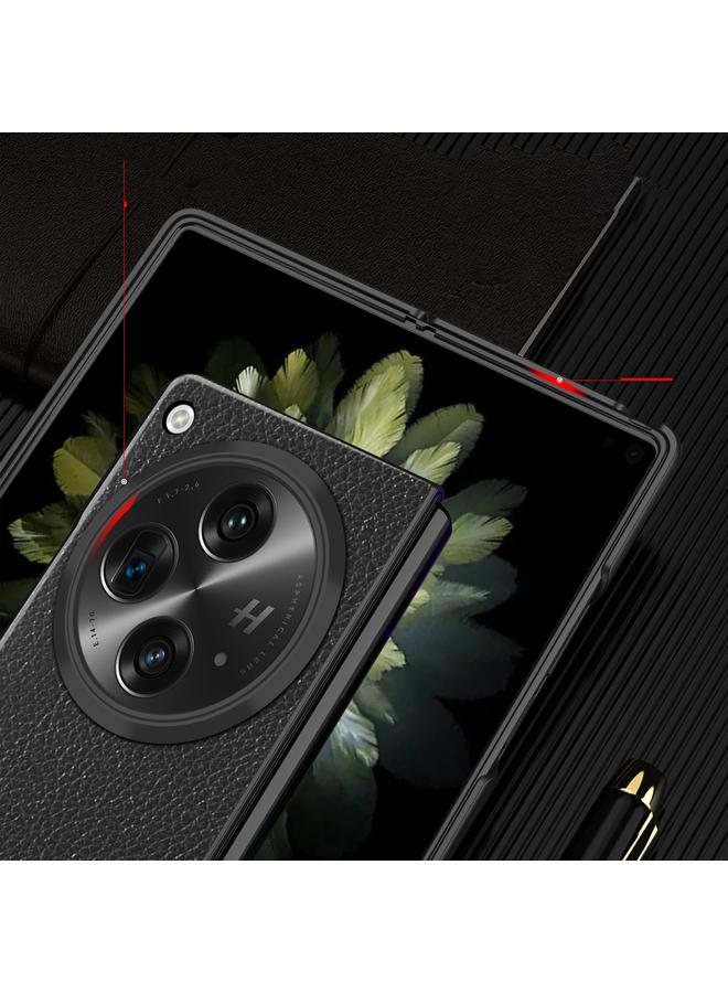 اس-توب جراب هاتف OPPO Find N3 مصنوع من جلد الليتشي المقاوم للصدمات - Image 5