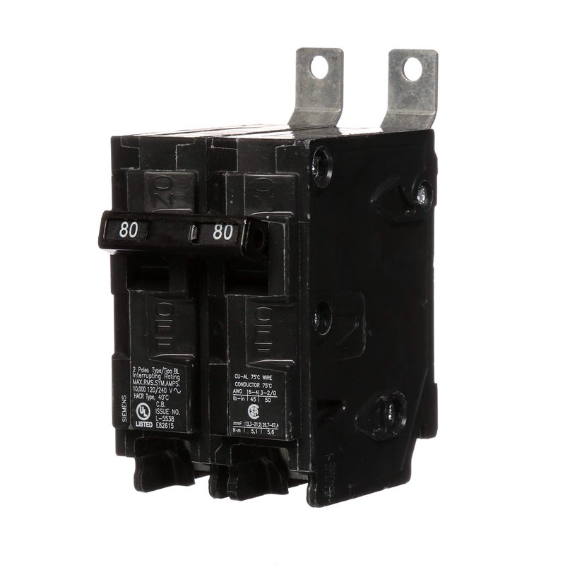 SIEMENS B280 80-Amp Double Pole 120/240-Volt 10KAIC Bolt in Breaker  COLOR - Image 1