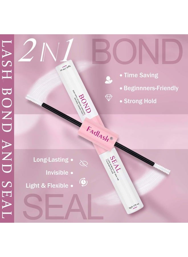 FADLASH DIY Eyelash Extension Kit, Lash Clusters with Lash Bond and Seal, Clusters Eyelash Applicator Tool, D Curl DIY Lash Kit (30D+40D Kit) - Image 5