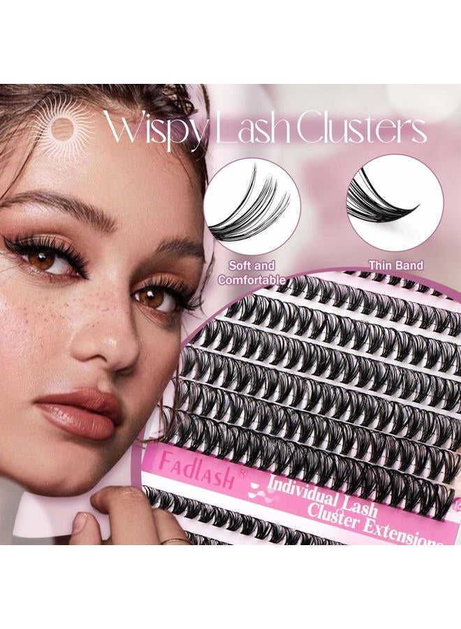 FADLASH DIY Eyelash Extension Kit, Lash Clusters with Lash Bond and Seal, Clusters Eyelash Applicator Tool, D Curl DIY Lash Kit (30D+40D Kit) - Image 4