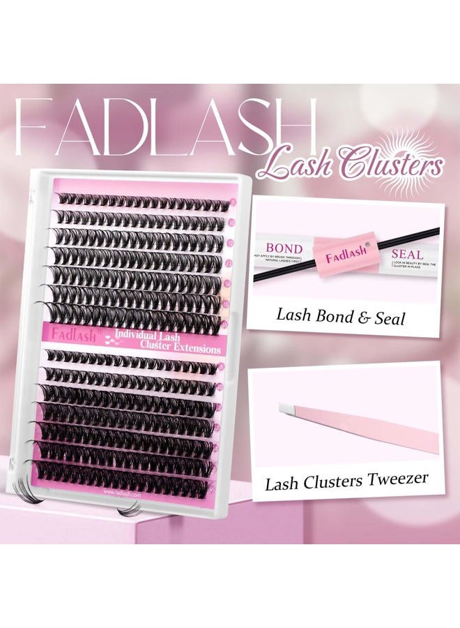 FADLASH DIY Eyelash Extension Kit, Lash Clusters with Lash Bond and Seal, Clusters Eyelash Applicator Tool, D Curl DIY Lash Kit (30D+40D Kit) - Image 3