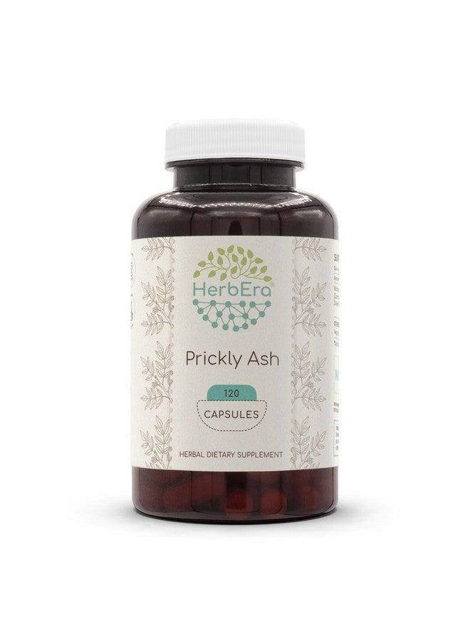 HerbEra Prickly Ash 120 Capsules, 400 mg, Wildcrafted Prickly Ash (Zanthoxylum Clava-herculis) Dried Bark (120 Capsules) - Image 1