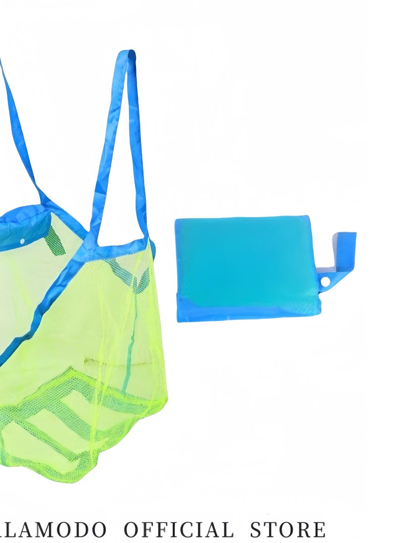 HALAMODO Kid's Mesh Beach Bag Extra Large Grocery Picnic Tote Foldable Children's Toy Storage Bag Used for Storing Toys Shells Clothes and Towels on the Beach  - Image 2