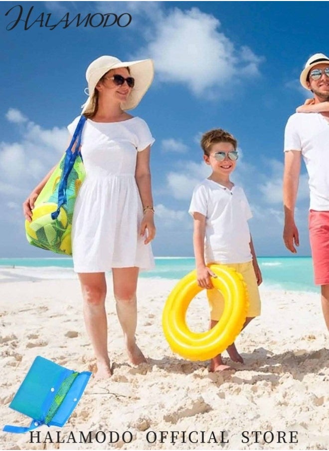 HALAMODO - Kid's Mesh Beach Bag Extra Large Grocery Picnic Tote Foldable Children's Toy Storage Bag Used for Storing Toys Shells Clothes and Towels on the Beach - Image 1