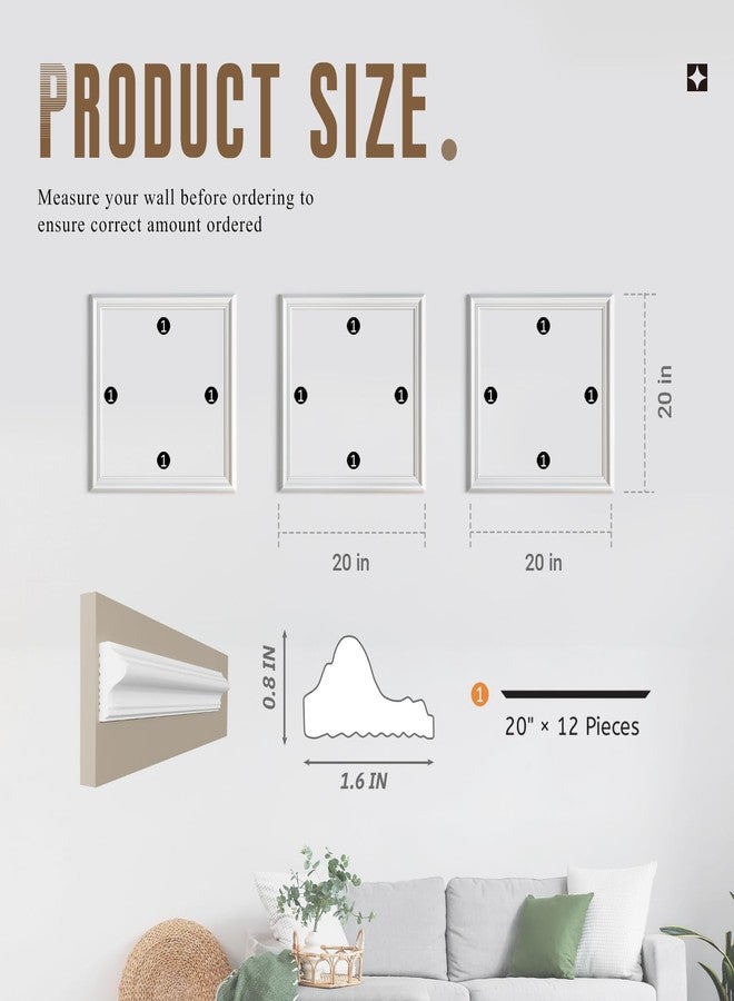 NOTASA Peel and Stick Wall Molding Kit, Accent Wall Panels for Interior Wall Decor with Double-Sided Tape, 3 Set Pre-Cut PS Wainscoting Panels (20 * 20 in) - Image 2