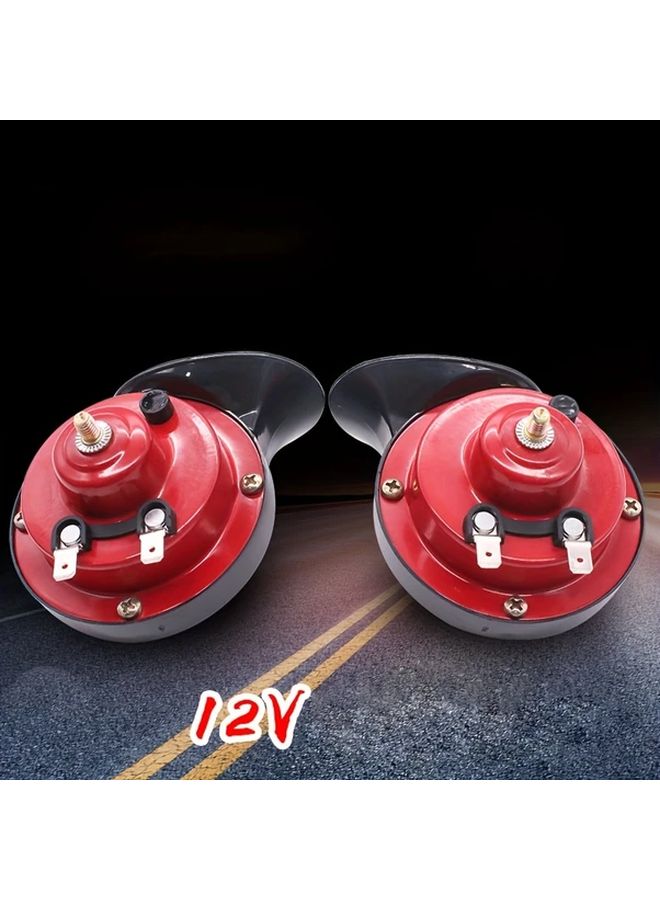 Red Super Loud 12V Electric Train Snail Horn For Car Truck Boat Motorcycle Bike - Image 5