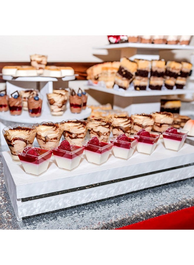 Colovis أكواب حلوى صغيرة كولوفيس، 200 قطعة 2 أونصة أكواب بارفيه بلاستيكية شفافة مع ملاعق، أطباق حلوى مربعة صغيرة للتقديم، التذوق (200) - Image 3