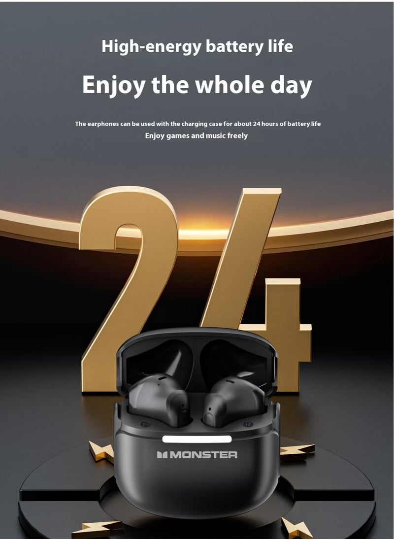 Monster - MONSTER wireless Bluetooth headset | 24-hour long battery life · 13mm metal diaphragm · Bluetooth 5.4 ultra-fast connection · Cloud-like comfortable wearing · Clear call experience - Image 1