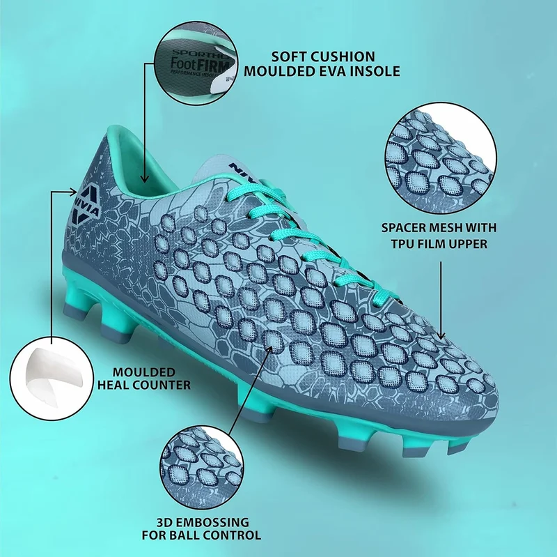 Nivia Nivia Men's Football Boots with Silver Finish