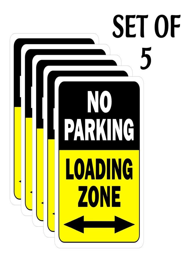 CVANU NO Parking Loading Zone Warning Safety Self-Adhesive Waterproof PVC Vinyl Sign Sticker Size (11.7inchX8.3inch)_Pack of 5 - Image 3