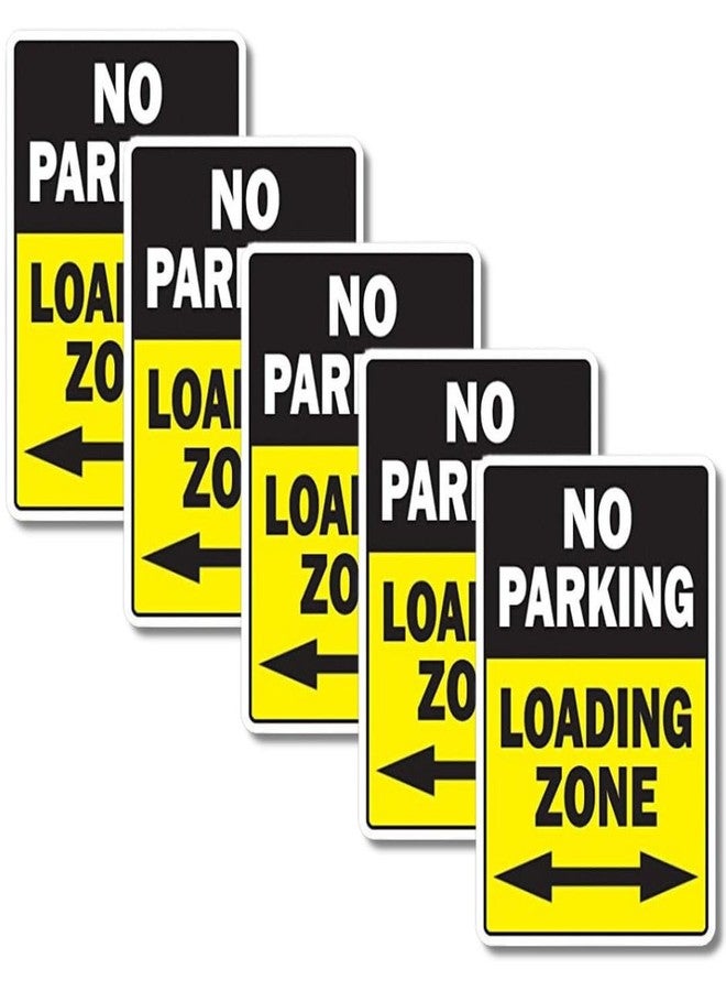 CVANU NO Parking Loading Zone Warning Safety Self-Adhesive Waterproof PVC Vinyl Sign Sticker Size (11.7inchX8.3inch)_Pack of 5 - Image 1