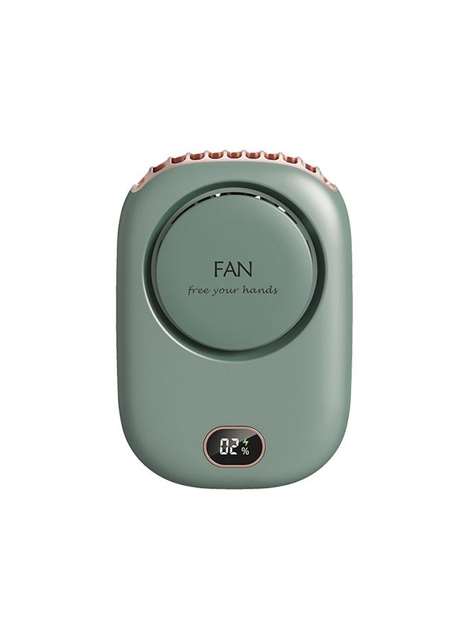 Mini Fan Portable and Rechargeable with Lanyard Bracket can Hanging Neck Put on Desk Clip Waist Outdoor Cooling for Travel Camping Powerful 3 Speed Bladeless Quiet Fan, Green - Image 1